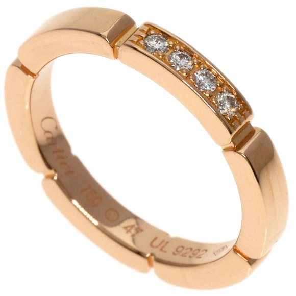 Cartier Jewelry - CARTIER 4 Diamond Maillon Panthère Wedding Ring 18k Rose Gold #47 (US Size: 4)